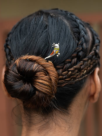 Paakhi Bun Stick in Oxidised 925 Silver