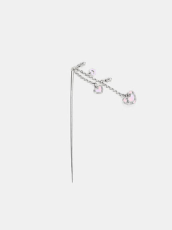 Bring in the Smiles Heart Bun Stick in 925 Silver