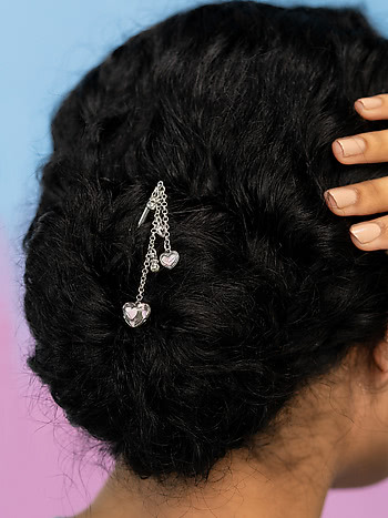 Bring in the Smiles Heart Bun Stick in 925 Silver