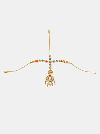 Shaadi Shringar Maang Tikka in Gold Plated 925 Silver