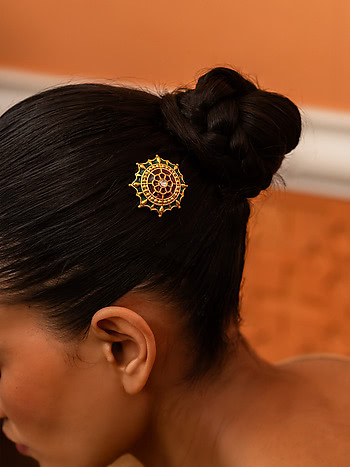 Shaadi Shringar Hair Clip in Gold Plated 925 Silver