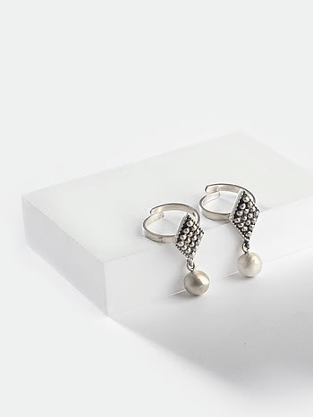 Antique Grannys Kulfi Outing Wala Toe Rings in 925 Silver