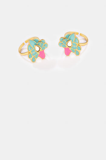 Navrai Majhi Toe Rings in Gold Plated Brass