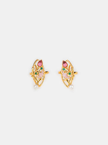 Dancing Dulhan Toe Rings in Gold Plated 925 Silver