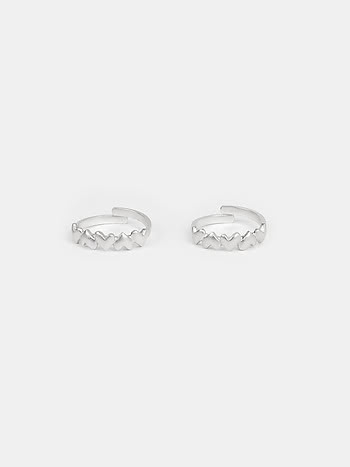 You and Your Happy Squeals Heart Toe Rings in 925 Silver