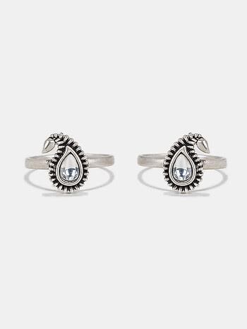 Mauj Masti Toe Rings in 925 Oxidised Silver