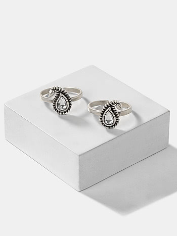 Mauj Masti Toe Rings in 925 Oxidised Silver