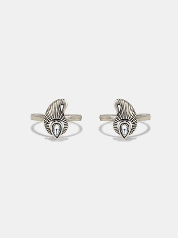 Dhoom Dhaam Toe Rings in 925 Oxidised Silver