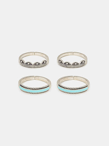 Navras Toe Rings in 925 Silver