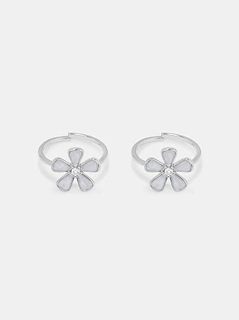 Iris Flower and Butterfly 925 Silver Toe Rings
