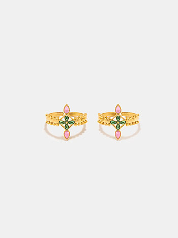 Vastrakala Toe Rings in Gold Plated 925 Silver