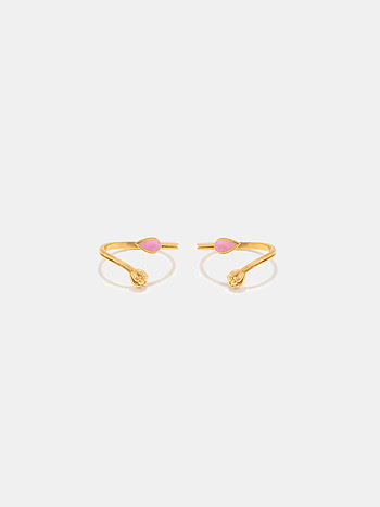 Pushpa Toe Rings in Gold Plated 925 Silver