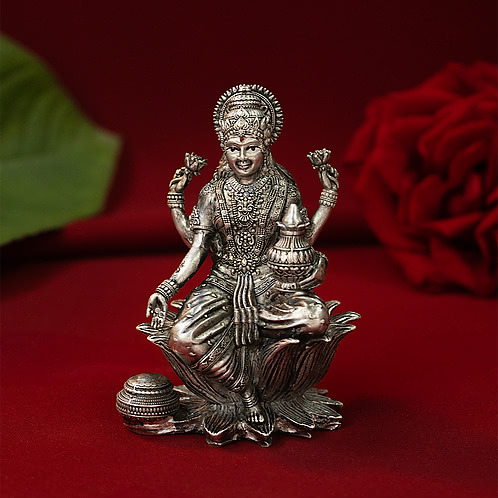 Vaibhav Lakshmi Idol Crafted in 925 Silver
