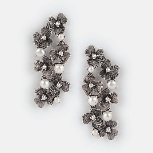 Cleopatra Earrings in 925 Oxidised Silver