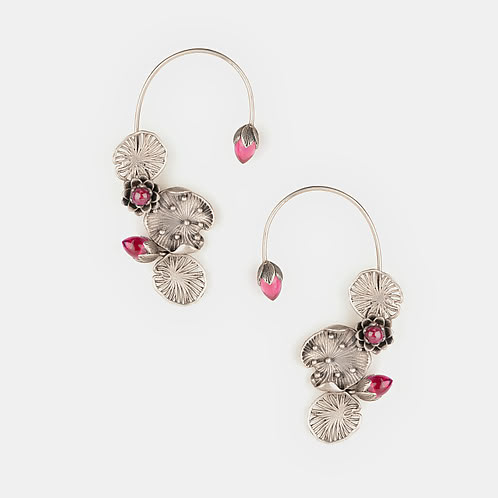 Oxidised Rise Above Taboos Ear Cuffs in 925 Silver