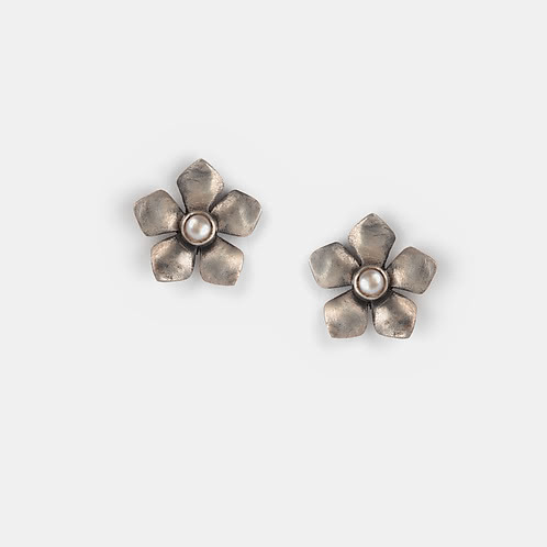 Murasaki S Studs in 925 Oxidised Silver
