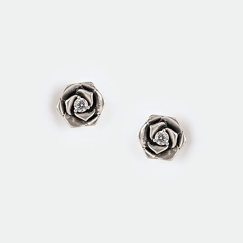 A New Bloom Rose Earrings in 925 Silver