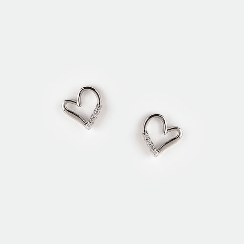 On My Sleeve Heart Earrings in 925 Silver