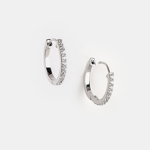 16 mm Pink Wednesday Medium Hoop Earrings in 925 Silver