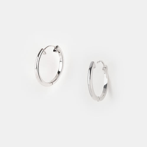 20 mm Beating the Monday Blues Large Hoop Earrings in 925 Silver