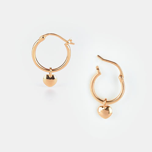 12mm Little Smitten Hoop Earrings in Gold Plated 925 Silver
