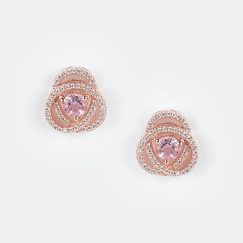 Peony Dew Earrings in Rose Gold Plated 925 Silver