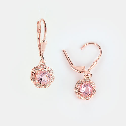 Cherry Blossom Hoop Earrings in Rose Gold Plated 925 Silver