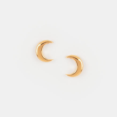 Over the Moon Studs in Gold Plated 925 Silver