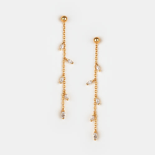 Trailing Vines Earrings in Gold Plated 925 Silver