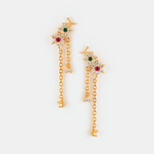Lustre of my Cluster 7 Stone Earrings in Gold Plated 925 Silver