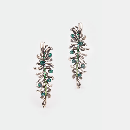 Relieve Oxidized Earrings in 925 Silver