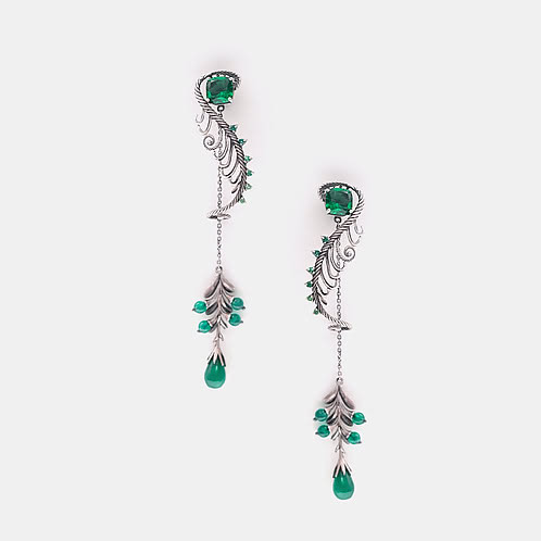 Unfold Oxidized Earrings in 925 Silver