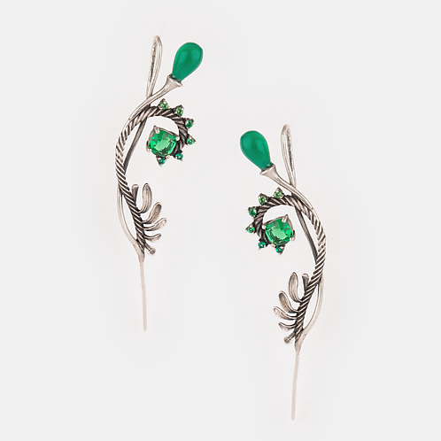 Untangle Oxidized Earrings in 925 Silver