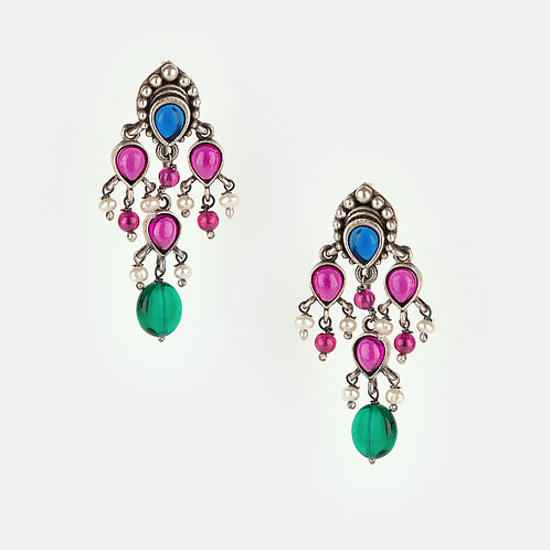 Feeling Porlu Oxidised Earrings in 925 Silver