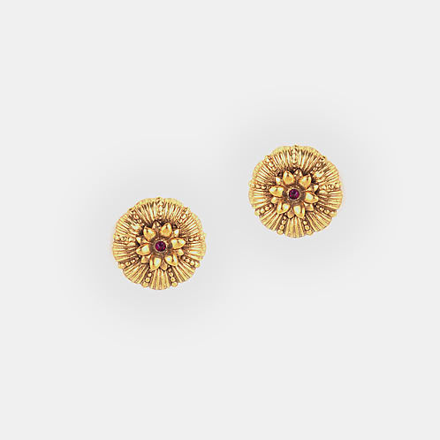 Venturianum Bloom Earrings in Antique Gold Plated 925 Silver