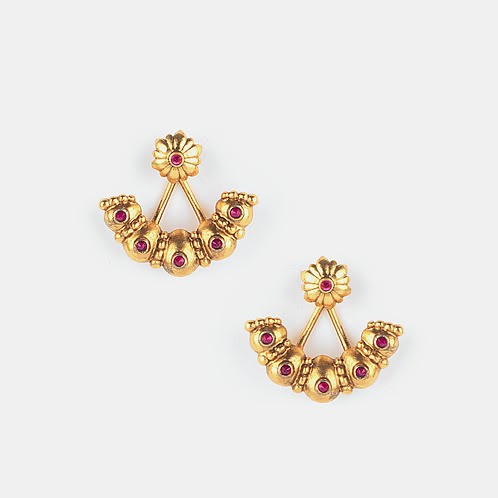 Demunita Bloom Earrings in Antique Gold Plated 925 Silver