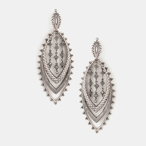 Oxidised Antique Jijis Mela Tour Earrings in 925 Silver