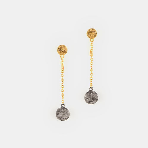 Trail of Glitter Confetti Earrings in Dual Plated 925 Silver