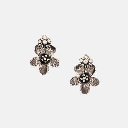 Marie C Earrings in 925 Oxidised Silver