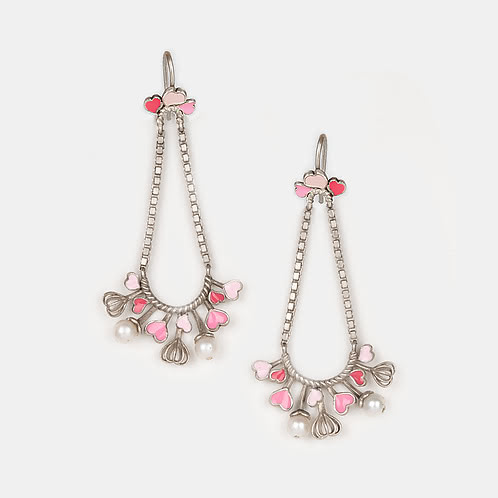 For the Love of Pushing Boundaries Heart Earrings in Oxidized 925 Silver