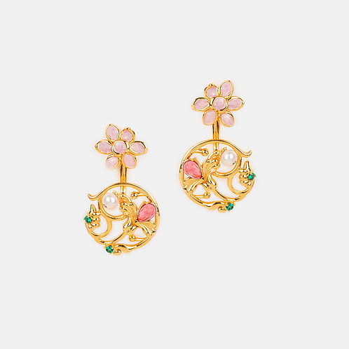 Nakhrewali Aunty Ear Jackets in Gold Plated 925 Silver