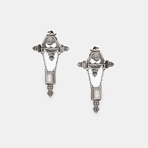 Buy Irene Adler Fishhook Earrings In Oxidised 925 Silver from