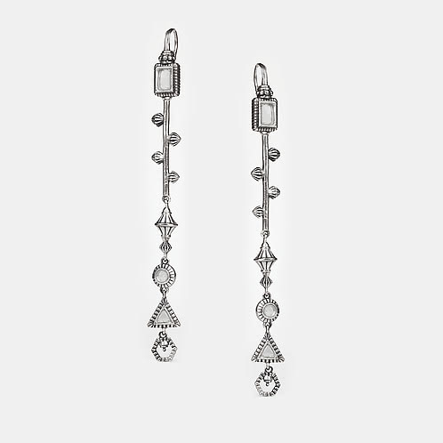 Irene Adler Fishhook Earrings in Oxidised 925 Silver