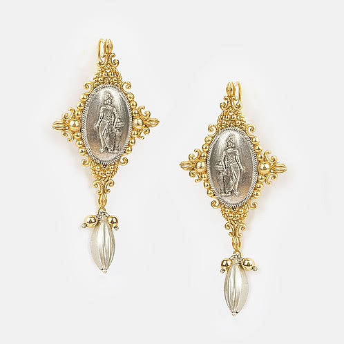 Mahile Dangler Earrings in Dual Plated 925 Silver