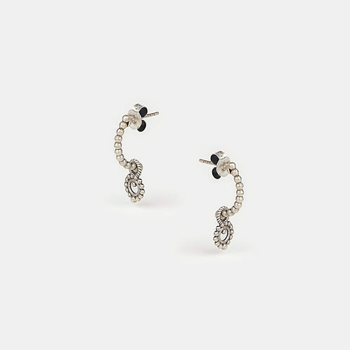 Shaya Silver Earrings. 12 mm City of Stars Hoop Earrings in 925 Silver. Jewellery for Women in Sterling Silver, Shaya SilverJewellery.