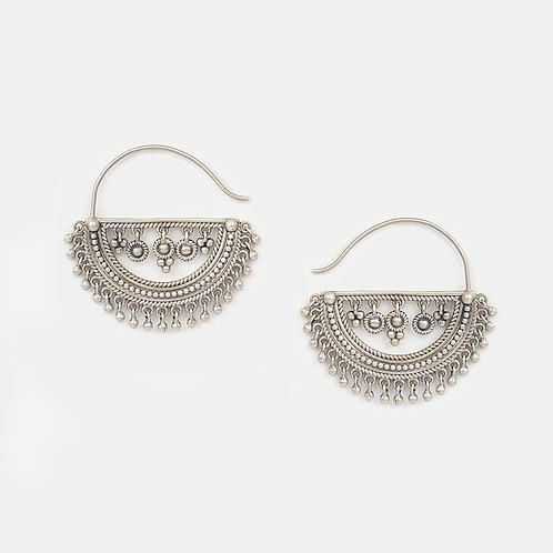 Wonderment Hoop Earrings in Oxidised 925 Silver
