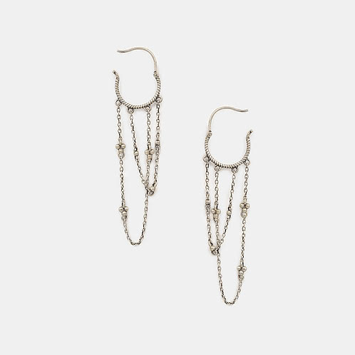 Allurement Hoops in Oxidised 925 Silver
