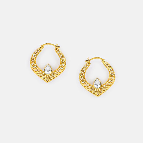 Buy 16mm Back To Basics Hoop Earrings In Gold Plated 925 Silver from ...