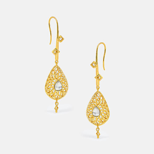 Queen of Checklists Earrings in Gold Plated 925 Silver