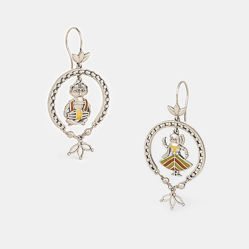 Baadak o Nartaki Earrings in Oxidised 925 Silver